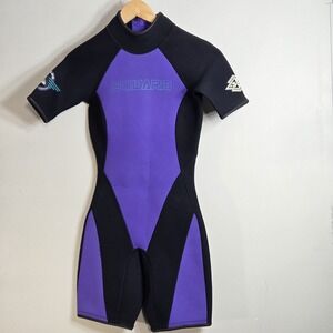 SkiWarm Wet Suit Ladies Size XS Retro Flatlocked Stitched 3/2 Scuba Diving Water